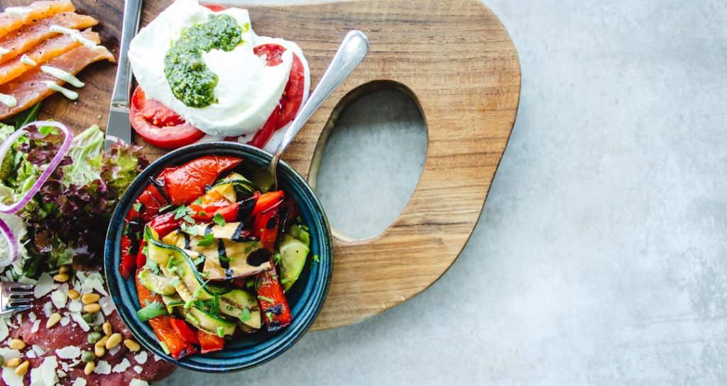 tray of food on white surface